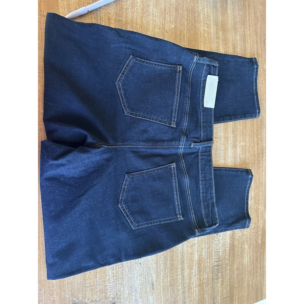 Chico's So Slimming Girlfriend Slim Ankle Jeans Womens 10P Dark Wash Denim NEW - Picture 4 of 5